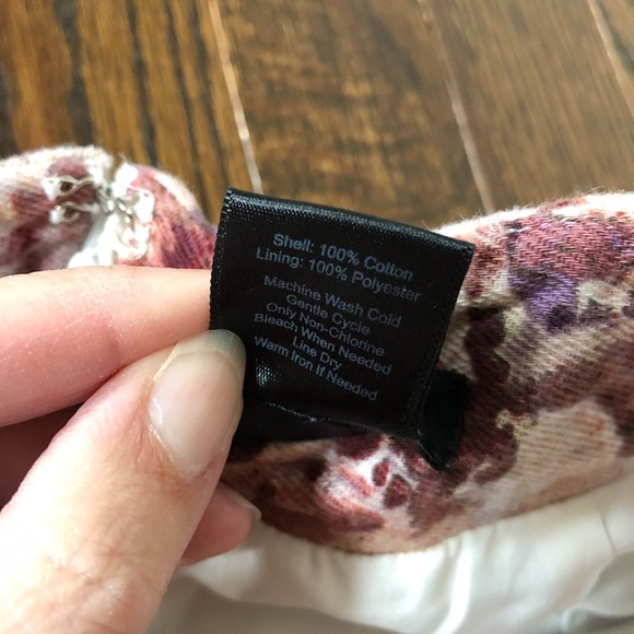 Ann Taylor Women’s 2 Red/Pink/Purple Floral Water Color Pencil Knee-Length Skirt - Picture 7 of 10